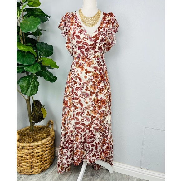 DREW Vanilla Vintage Garden Ruffle Maxi Dress - Picture 1 of 7